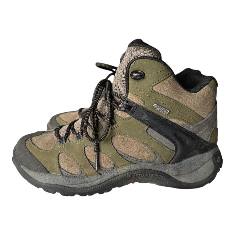 Merrell Olive Green Brown Hiking Ankle Boots